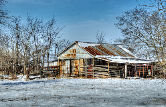 Old Barns in Hale, Texas Prints